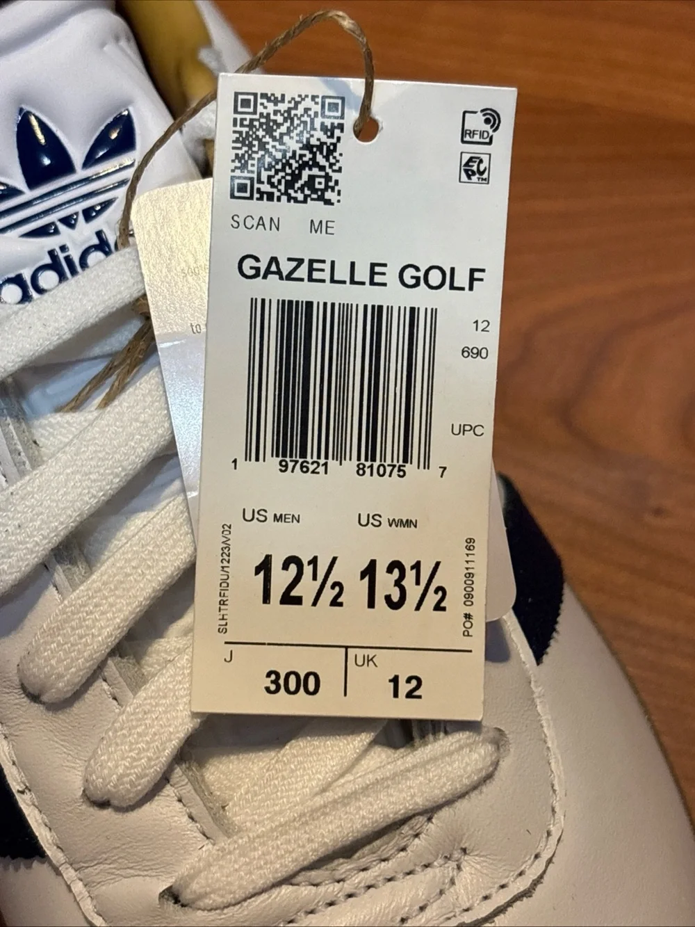 Adidas Gazelle Leather Spikeless Golf White JP7705 Golf Shoes Men’s Sz 12.5 NWOB